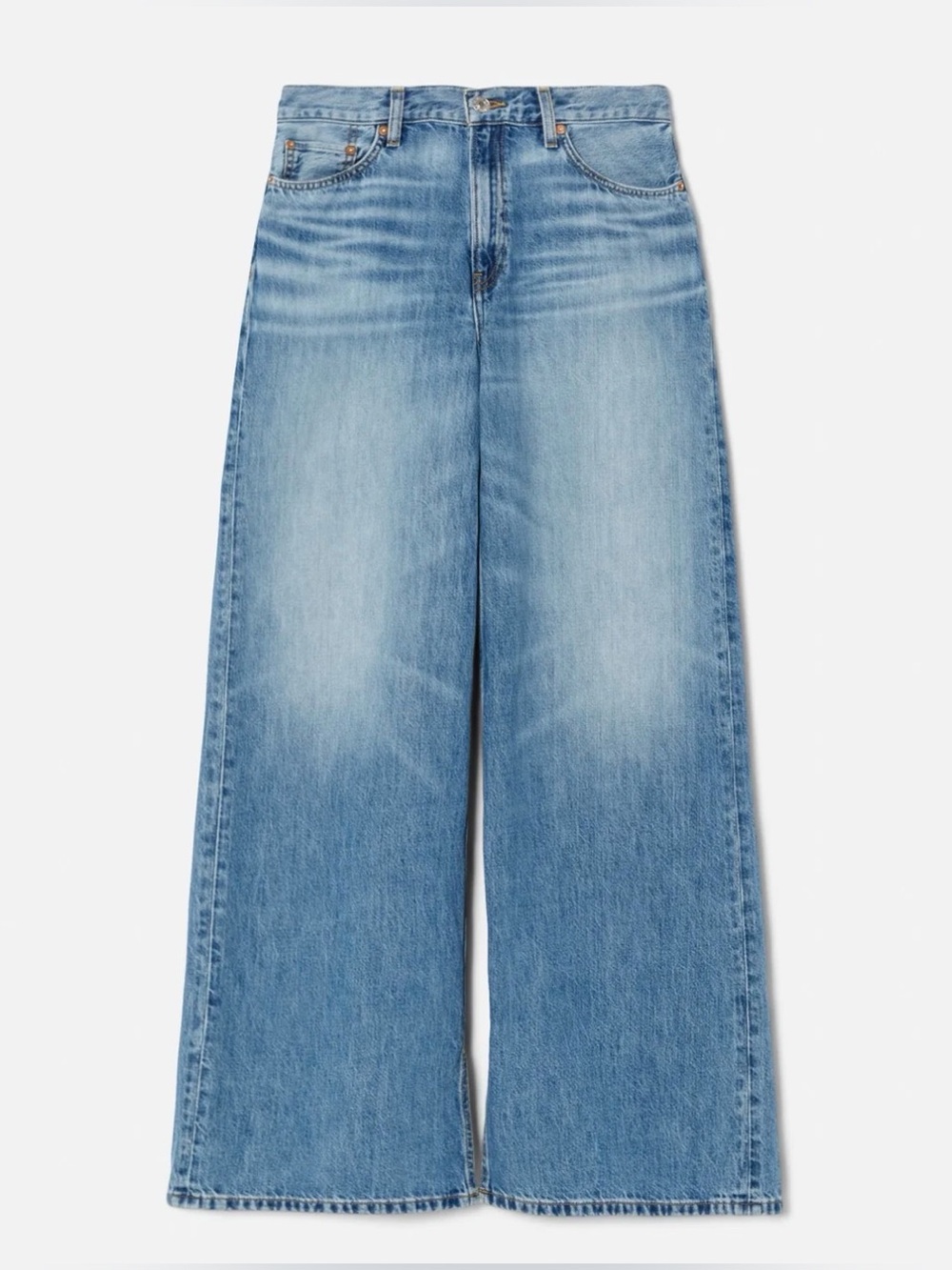 Re/Done Low Rider Wide-Leg Jeans with slits at the Hem